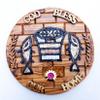 Bethlehem Handicrafts Tabgha Fish, Olive Wood and Stone Plaque, Wall Hanging 10.2" view 1