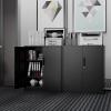 PEUKC Metal Storage Cabinet with Lock, 36" Small Steel Locker Storage Cabinets, 2 Adjustable Shelves 2 Doors for Home, Office, Garage and Kitchen (Black) view 2