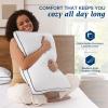 downluxe Goose Feather and Down Pillows - 2 Pack Gusseted Hotel Collection Feather Pillows for Back, Stomach or Side Sleepers, Bed Pillows King Size Set of 2 (18"x34"x2") view 3