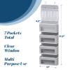 Simple Houseware 4 Clear Window Pocket Over Door Storage Hanging Organizer with 3 Clear Pockets for Bedroom, Bathroom, Pantry, Gray view 2