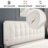 Headboard Backrest Leather Positioning Support Reading Bolster Large Wedge Pillow for Reading in Bed Washable Removable Cover for Day Bed Bunk Bed Bench,A,No headboard 74.8"/190cm view 2
