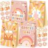 24Pcs Groovy Party Favors Bags Groovy One Party Decorations Girl Stay Groovy Gift Bags One Groovy Baby Birthday Decorations Girl Boho Rainbow Party Favors view 1