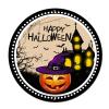 Bomehhjuli Welcome Sign for Wall Happy Halloween Pumpkin Castle Round Tin Sign Bat Metal Wall Scary Witch Windproof 9.2in Modern Wall Decor Art for Home Bar Coffee Man Cave Garage view 1