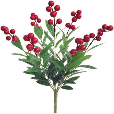 Lindagary Christmas Berries Branches Artificial Floral Picks DIY Christmas Tree Crafts for Christmas Festival Home Decoration - Size L