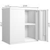 GREATMEET Locking Metal Wall Cabinet, Metal Storage Cabinet with 2 Shelves, Wall Mount Cabinet with Lock, Floating Garage Cabinets with Adjustable Shelf view 3