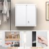 GREATMEET Locking Metal Wall Cabinet, Metal Storage Cabinet with 2 Shelves, Wall Mount Cabinet with Lock, Floating Garage Cabinets with Adjustable Shelf view 4