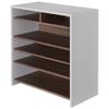 BOWERY HILL Modern Wood 5-Tier Shoe Rack in White and Brown Finish view 1