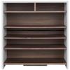 BOWERY HILL Modern Wood 5-Tier Shoe Rack in White and Brown Finish view 4