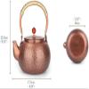 AMDSS Tea Kettle with Brass Spout and Comfortable Handle Kettle Retro Design Copper Teapot 1.5L for Tea Coffee Stovetop Whistling Teakettle view 2