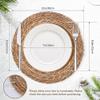 Defined Deco Woven Placemats Set of 10,12" Round Rattan Placemats,Natural Hand-Woven Water Hyacinth Placemats,Farmhouse Weave Place Mats,Rustic Braided Wicker Table Mats for Dining Table,Home,Wedding. view 4
