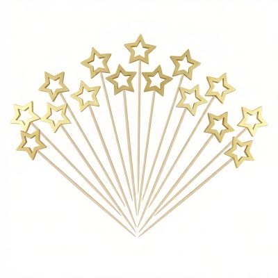 5.5" Gold Star Cocktail Picks for New Year, Wedding & Charcuterie Board