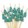 100 Pcs Winter Christmas Tree Bamboo Skewers for Holiday Party Supplies view 1