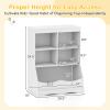 HONEY JOY Kids Toy Storage Organizer with Bookcase, 4-Cubby Organization Storage Cabinet w/Display Shelf, Wooden Toy Storage Unit for Playroom, Nursery Daycare(White) view 3