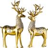 1 Pair Deer Figurines Couple Deer Statue Modern Deer Sculpture Elk Figurines Animal Ornament Deer Figurine for Christmas Table Living Room Decorations view 1