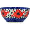 Polmedia Polish Pottery Bowl 6-inch - Lone Poppy Pattern Handmade in Boleslawiec Poland by Ceramika Bona + Certificate of Authenticity view 3