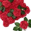 150 Pieces Artificial Roses Flowers Bulk Fake Roses with Long Stem Faux Bridal Flower Bouquets for DIY Wedding Centerpiece Arrangements Bridal Shower Party Home and Office Decor(Red) view 1