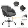 Yaheetech Cute Velvet Desk Chair Makeup Vanity Chair with Wheels for Bedroom Modern Swivel Rolling Chair for Home Office Dark Gray view 4