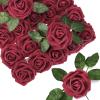 150 Pieces Artificial Roses Flowers Bulk Fake Roses with Long Stem Faux Bridal Flower Bouquets for DIY Wedding Centerpiece Arrangements Bridal Shower Party Home and Office Decor(Burgundy) view 1