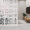 ANMINY 24 PCS Hanging Room Divider Decorative Thick Wall Screen Panels Floral Carving Pattern Hollow Out Design for Bedroom Living Dining Room Kitchen Office Restaurant Home Hotel Decor - White Flower view 1