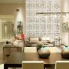 ANMINY 24 PCS Hanging Room Divider Decorative Thick Wall Screen Panels Floral Carving Pattern Hollow Out Design for Bedroom Living Dining Room Kitchen Office Restaurant Home Hotel Decor - White Flower view 2