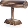 YQBUER Flashing Earrings and Necklace Display Stand T-Shaped Wooden Base Necklace Bracelet Display Rack Watch Storage Rack Display Prop Rack view 1