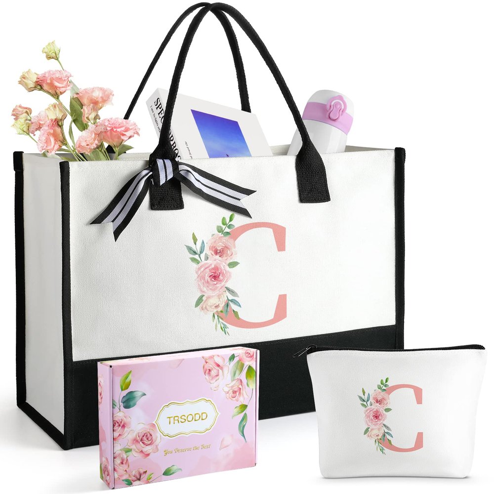 Birthday Gifts for Women Mothers Day Gifts for Mom Wife Grandma Daughter Sister Friends Bridesmaid Teacher Appreciation Tote Bag and Makeup Bag
