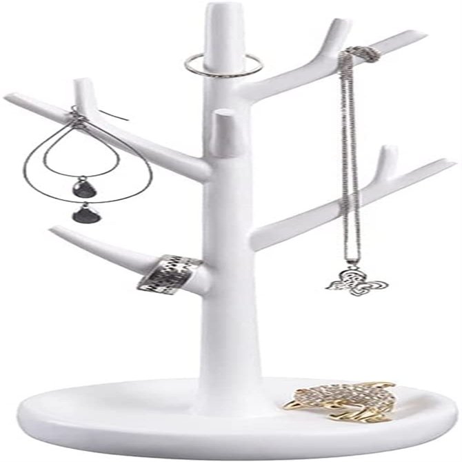 YQBUER Flashing Resin Display Stand Tree-Shaped Jewelry Rack Key Necklace Earring Ring Storage Rack