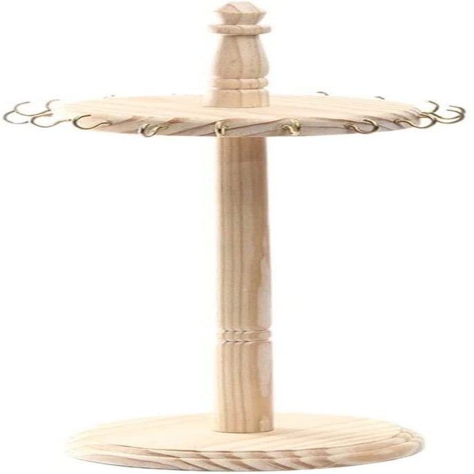 YQBUER Flashing Wooden Creative Solid Wood Jewelry Rack Earrings Necklace Bracelet Display Stand Jewelry Storage Shelf Jewelry Display Pr