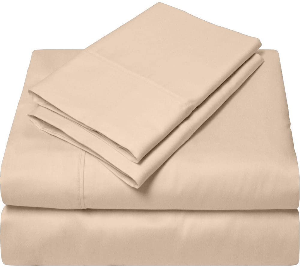 My Egyptian Sheet Giza Queen Size Giza Cotton 1000-Thread-Count Sheets Set 16-Inches Extra Deep Pockets Premium, Queen Giza Bedsheet Soft Breathable Egyptian Sheet Giza - Peach