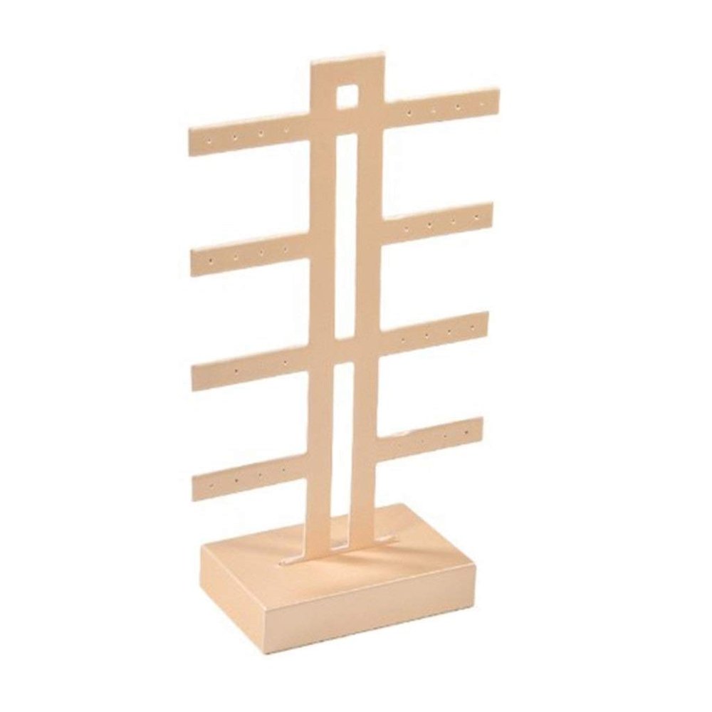 YQBUER Flashing Earrings and Necklace Display Stand Display Rack Stand Holder Earrings Hanging Storage Rack (Color : Champagne 02)
