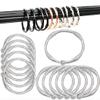 20 Pack Chrome Shower Curtain Rings Round Metal Rings Rustproof Shower Hooks-O-Shaped Rings Hook Glide Easily On Bathroom Shower Rod (Silver-Cylindrical line) view 1