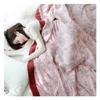 Blanket Queen Size Chunky Knit Blanket Throw Cotton Living Room Flower Toweling Coverlet Blanket Travel Pillows (Color : Pink, Size : 200X230cm) view 1