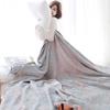 Blanket Queen Size Chunky Knit Blanket Throw Cotton Living Room Flower Toweling Coverlet Blanket Travel Pillows (Color : Pink, Size : 200X230cm) view 2