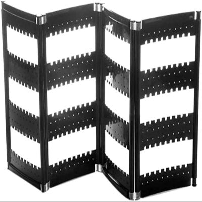 YQBUER Flashing Foldable Necklace Stand Plastic Display Stand Earring Rack Storage Rack Practical Shelf Black