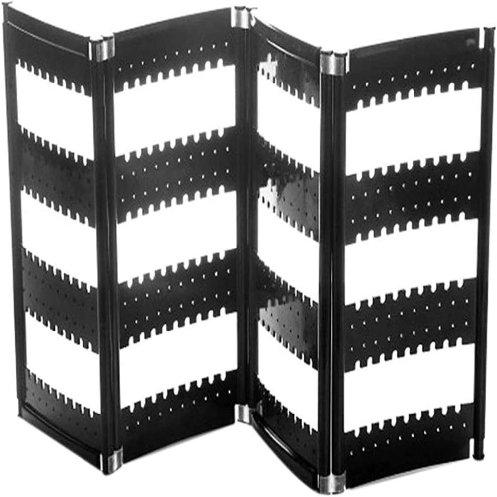 YQBUER Flashing Foldable Necklace Stand Plastic Display Stand Earring Rack Storage Rack Practical Shelf Black