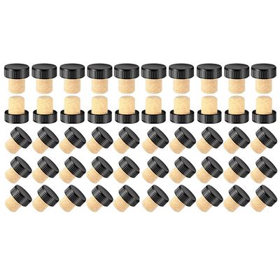 Cork Plugs Cork Stoppers Tasting Corks T-Shape Wine Corks with Plastic Top Wooden Wine Stopper Plugs Corks