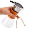 Septpenta 550Ml Pour Over Coffee Make, Coffee Dripper, with Stainless Steel Filter, Metal Bore and Mesh Microfilter, Reusable Bamboo Plate Coffee Pot for Coffee Lovers view 4