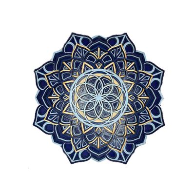 BHDecor Home Wall Decor  Multilayered Laser Cut Carved Elegant Wooden Mandala Hanging MDF Panels for Decoration - Rustic Contemporary Artwork Colored, 17.7 x 17.7 in (45cm)