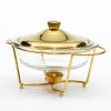 JYHCD Chafing Dish Buffet Set, 2 Quart Glass Finish Chafing Dish, Round Chafers with Fuel Holder and Lid for Buffet/Weddings/Parties/Banquets/Catering Events,Silver view 3