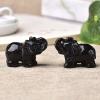 1PC Natural Crystal Colorfull Elephant Hand Carved Animal Rare Gemstone Natural Stones and Mineral Home Decor DIY Gifts,Obsidian,1pc view 1