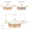 JYHCD Ceramics Chafing Dishes 1 Quart Oval Chafers and Buffet Warmers Sets, Food Pan, Rhinestone Fuel Holder and Ceramics Lid for Buffet, Weddings, Parties, Christmas,Multi Colored view 2