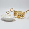 JYHCD Ceramics Chafing Dishes 1 Quart Oval Chafers and Buffet Warmers Sets, Food Pan, Rhinestone Fuel Holder and Ceramics Lid for Buffet, Weddings, Parties, Christmas,Multi Colored view 3