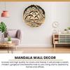 BHDecor Home Wall Decor  Multilayered Laser Cut Carved Elegant Wooden Mandala Hanging MDF Panels for Decoration - Rustic Contemporary Artwork Natural Wood, 22.8 x 22.8 in (58cm) view 4