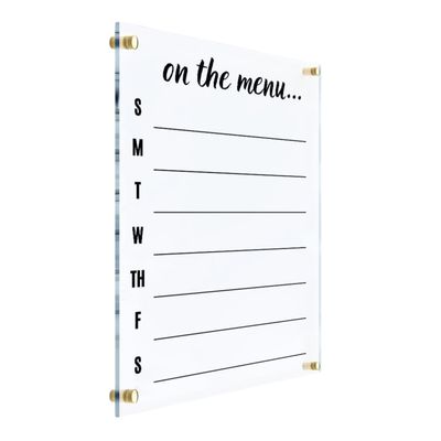 Menu Planner Acrylic Weekly Wall Calendar - Personalized Calendar 2026, Personalized Dry Erase Board, Housewarming Gift, Custom Planner