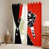 Feelyou Hockey Player Darkening Dreapes Ice Hockey Curtains for Bedroom Living Room Ice Sports Games Blue Blackout Curtains Decor Puck Hockey Black Red Window Treatments (2 Panels 52 x 63 Inch) view 3