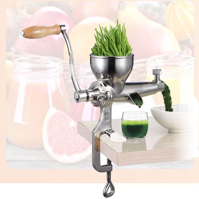 2.2Manual Wheatgrass Juicer, Hand Wheatgrass Grinder With Suction Cup Base, Stainless Steel Food Grade Juice Extractor, Auger Slow Squeezer Home For Ginger Celery Apple Grape, Etc