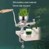 2.2Manual Wheatgrass Juicer, Hand Wheatgrass Grinder With Suction Cup Base, Stainless Steel Food Grade Juice Extractor, Auger Slow Squeezer Home For Ginger Celery Apple Grape, Etc view 2