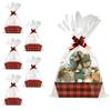 Basket For Gifts Empty, 5 PCS Sturdy Diy Bulk Gift Basket Kraft Market Tray Cardboard Basket With Handles, Gift Baskets Kit Supplies Wrap To Fill For Valentines Christmas Weddings Anniversaries view 1