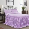 25" Drop Multi Ruffle Designer 1 Bed Skirt/Bed Cover with 2 Pillowsham 100% Egyptian Cotton 300 TC Twin Size. view 1
