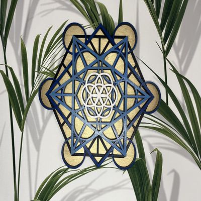 BHDecor Home Wall Decor  Multilayered Laser Cut Carved Elegant Wooden Mandala Hanging MDF Panels for Decoration - Rustic Contemporary Artwork Colored, 11.8 x 11.8 in (30cm)